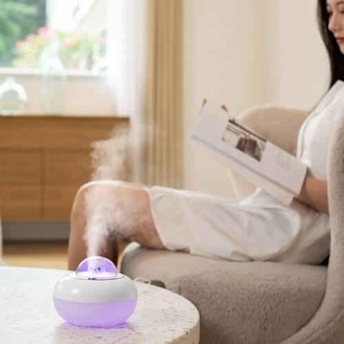 Cute Cat Air Humidifier Adjustable Cartoon Pet Sprayer Desktop Decorations USB Charge Atmosphere Night Light Home Office Tools