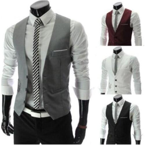 Spring and autumn Korean tide slim suit vest male men British suit vest casual professional vest best man vest men clothing 2021