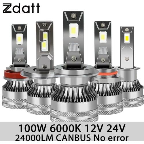 Zdatt LED HB4 HB3 H27 H1 H8 H11 H4 H7 Led Headlight Car Bulbs Canbus 80W 12V 8000LM 6000K Fog Light CSP 1860 MINI Auto Headlamp