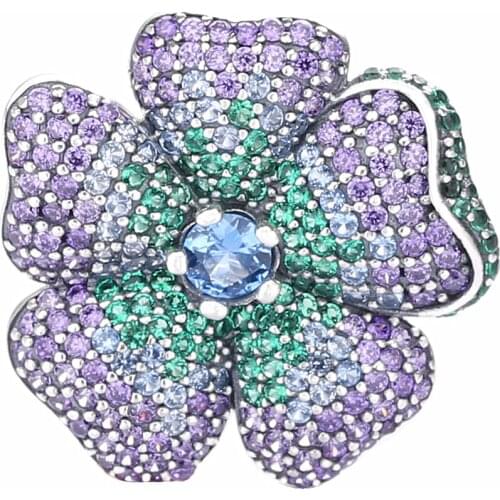Ajax Real 925 Sterling Silver Jewelry Flower Charms Beads For Bracelets Women Accessories