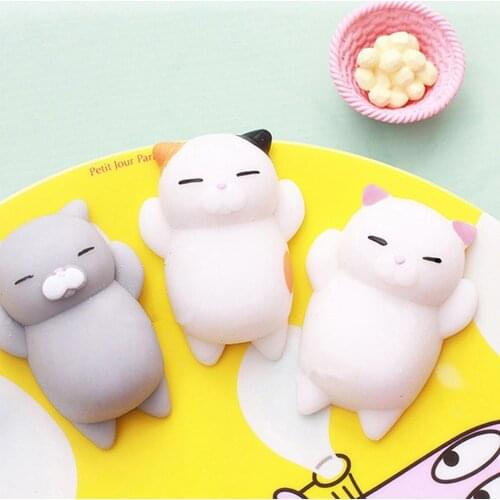 1PC Cute Mochi Squishy Cat Toy Antistress Ball Stress-Relief Soft Mini Animal Squeeze Decompression Healing Toy Kids Funny gift