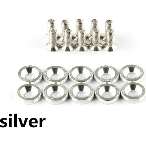 10PCS M6 JDM Car Modified Hex Fasteners Fender Washer Car styling for ALFA ROMEO Mito 147 156 Giulietta Spider GT Citroen C1 C2