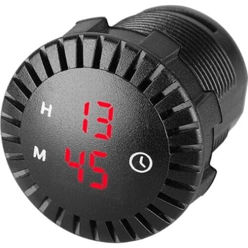 12V/24V Automotive Car Boat Motorcycle Touch Digital Clock LED Display P82B