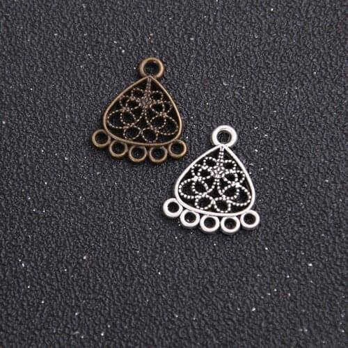 18pcs 18*22mm Two Color Zinc Alloy Vintage Pendant Charm Jewelry DIY Hollow Connector Pendant Necklace