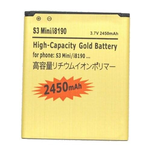 1x 2450mAh EB425161LU Gold Replacement Battery For Galaxy S3 SIII MINI S7562 S9920 I8190 I8160 J1 Mini J1mini J105H J106H