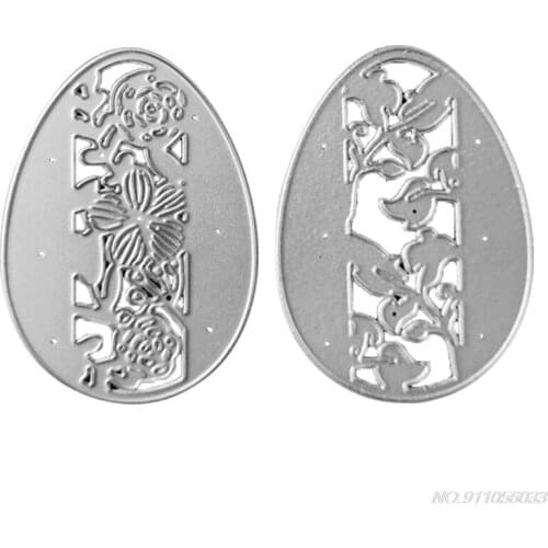 2pcs/set Hollow Flower Eggs Metal Cutting Dies Stencil Scrapbooking DIY Album Stamp Paper Card Embossing D23 20 Dropshipping