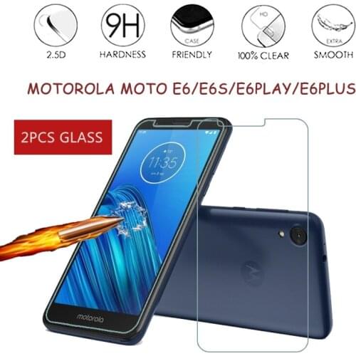 2Pcs Tempered Glass For Motorola Moto E6 Plus Play E6s Protective Cover Motorola E6s E6 Play Plus Protector Screen HD Film Glass