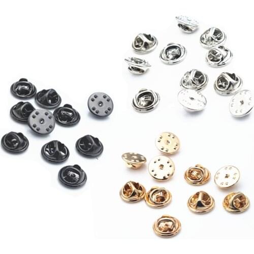 20 Sets/lot Copper Gold/Silver Plated Brooch Base Holder Brooch Pins Badge Holder Jewelry Components Jewelry Findings