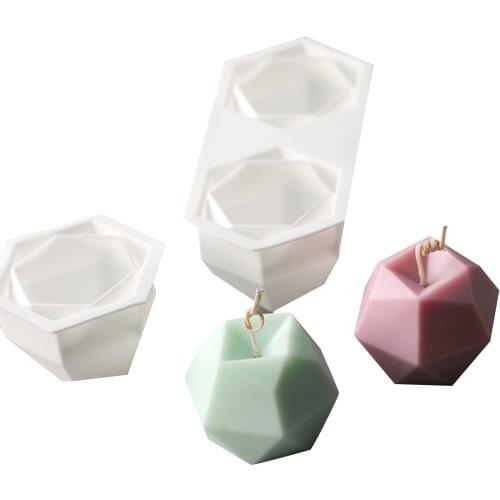 3D Geometric Rhombus Silicone Molds DIY Candle Making Mold Soy Wax Candle Mold Handmade Soap Handcraft Ornaments Molds