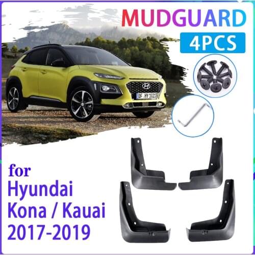 4 PCS Car Mud Flaps for Hyundai Kona Kauai 2017 2018 2019 Mudguard Splash Guards Fender Mudflaps Auto Accessories