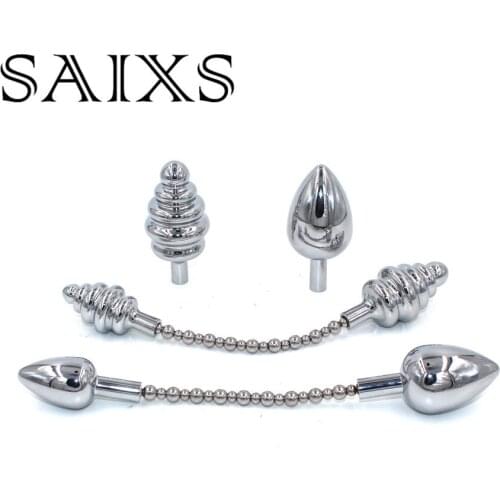 Double Head Anal Plug Sex Toys Metal Butt Plug Both for Men and Women Couple Gay Anal Sex Toys Dildo Drop shipping