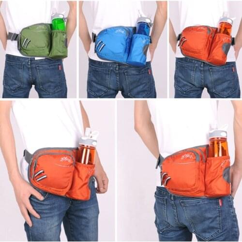 AONIJIE Nylon Waterproof Running Bags Reflective Sports Waist Bag With Water Bottle Belt Bag for Running Outdoor Waist Pack
