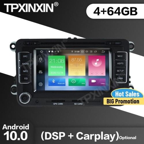 64G Car Radio 2 Din Stereo Receiver Android10.0 For VW golf 6 passat b6 B7 Touran polo tiguan seat leon skoda octavia Head Unit