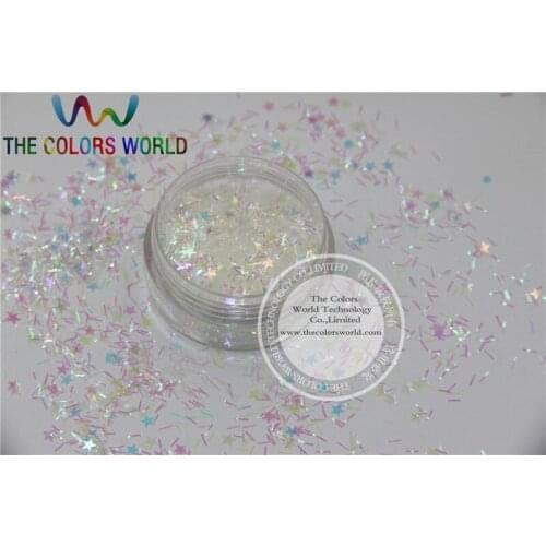 BS33-110 Mix Iridescent Colors and Shapes Glitter for nail art and DIY decoration 1Pack =50g