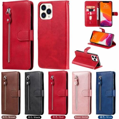 Zipper Case For iPhone 13 Pro Max 12 11 Luxury Wallet Flip PU Leather Retro Full Cover For iPhone X XR XS MAX 6 6S 7 8 PLUS SE