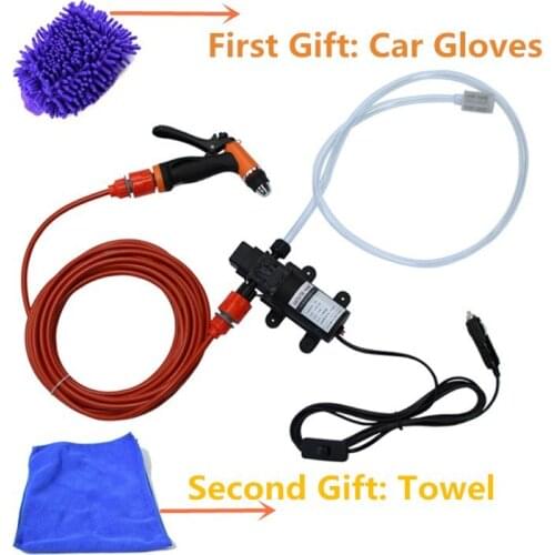 Real 60W Electric Car Washer Portable High Pressure Washing Machine For Car 12v Water Pumper Connect To Cigar Lighter