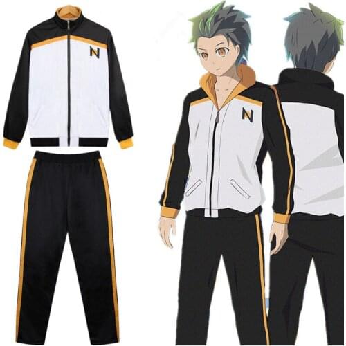 Re: Zero kara Hajimeru Isekai Seikatsu zipper Coat Pants Suit Subaru Natsuki Cosplay Jacket Halloween Costume Sportswear Uniform