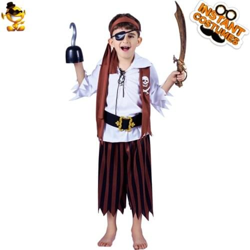 Boy Cool Pirate Halloween Cosplay Costume Carnival Dress Up Child Party Little Kids Fashion Pirate Set with Boys Purim Costumes