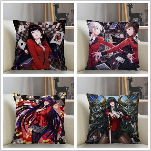 Musife Custom Kakegurui Pillowcase Home Decoration 45*45cm Zipper Square Pillowcase Throw Pillow Cover Drop Shipping