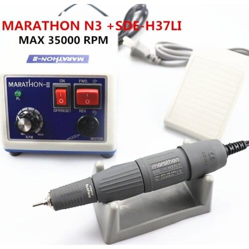 Micromotor Machine MARATHON N3 35k RPM Polishing Handpiece or E type Electric Motor contra angle & straight handpiece