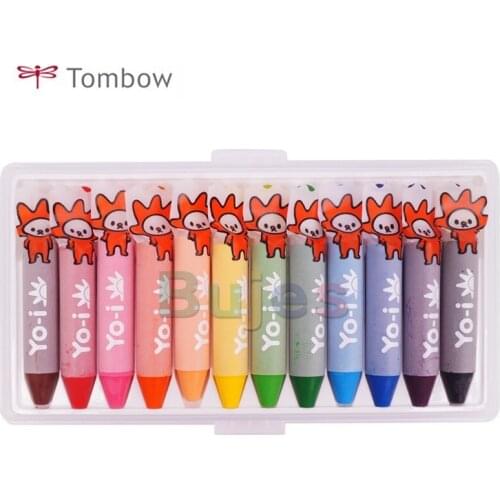 TOMBOW YN-RY12C Series Washable Crayon, Kindergarten Childrens Painting Pen, Extrusion Oil Painting Stick,Smooth Painting