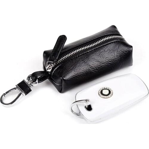 Men Women Synthetic Leather Car Key Ring Holder Case KeyChain Purse Bag Coin 28GD