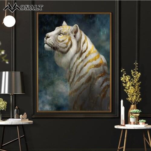 Canvas Print Black and White Tiger Home Decor Painting Abstract Animal Poster Living Room Wall Art Game Picture Modern Paintings
