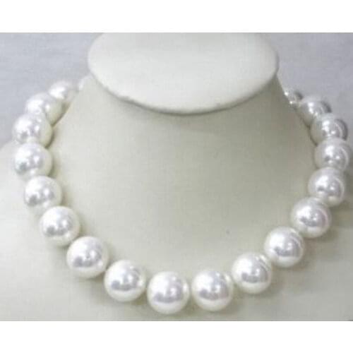 NEW14mm White akoya Sea South Shell Pearl Necklace earring gift