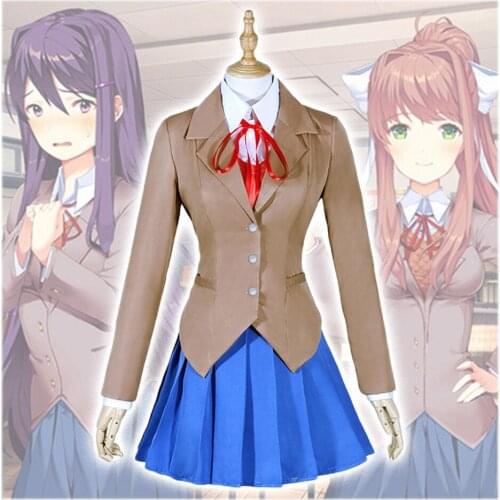 NEW Sayori Yuri Natsuki Monika Uniform Cosplay Costume Doki Literature Club Cosplay School Anime Halloween Charistmas For Women