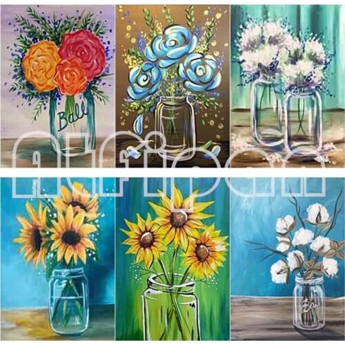 New DIY 5D Diamond Embroidery Lily Diamond Painting Vase Cross Stitch Full Square Round Drill Mosaic Manual Home Decor Art Gift