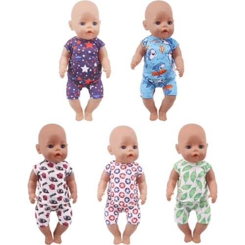 Doll Clothes Summer Leisure Two-Piece Suit: Underwear + T Shirt For 18 Inch American&43Cm Baby New Born Doll Generation , Gift