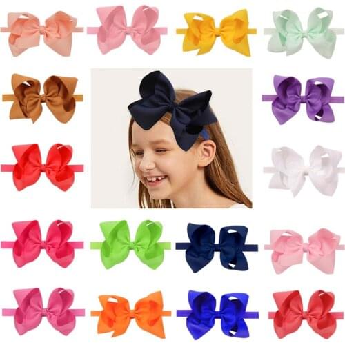 Solid Color Bowknot Headband for Baby Girls Handmade Cotton Ribbon Lovely Hair Bands Fashion Headwear резинки для волос 2021