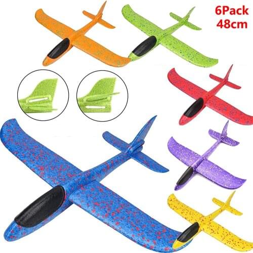 EPP Foam Throwing Flying Airplane Aircraft Hand Launch Free Fly Plane Hand Throw Plane Puzzle Model Toys for Kids 36cm48CM