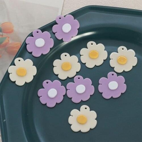 10 PCS 25mm Acrylic Flowers Charms Pendant DIY Earring Accessories Findings For Jewelry Making