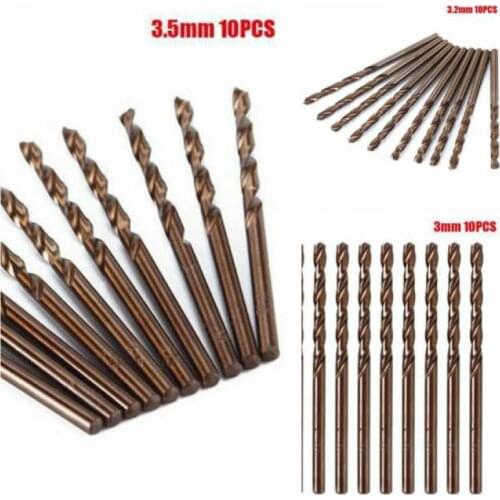 10pcs 3MM/3.2MM/3.5MM Cobalt High Speed Steel Twist Drill M35 Stainless Steel Tool Set Whole Grinding Metal Reamer Tool