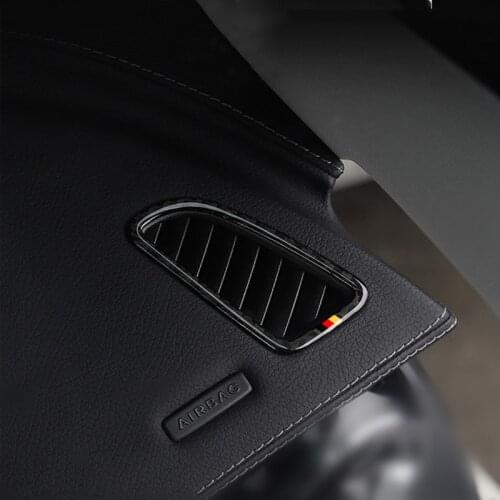 Carbon Fiber Car Dashboard Air Conditioning Outlet Frame Decoration Sticker Trim For Mercedes Benz C Class W205 C180 C200 GLC