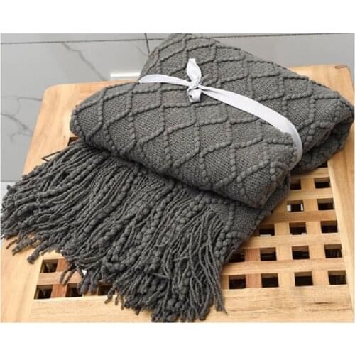 Inya Nordic Knitted Throw Thread Blanket on the Bed Sofa Travel Nap Blankets Soft Towel Bed Plaid Tapestry Yoga Blankets