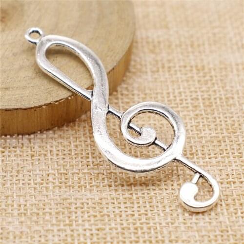 WYSIWYG 5pcs 60x21mm Musical Note Charm Pendants For Jewelry Making Musical Note Charm Pendant