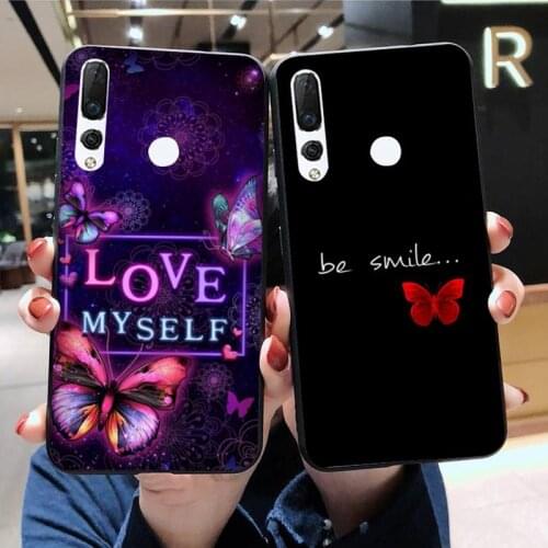 YJZFDYRM Butterfly black Phone Case Hull for Huawei Honor 30 20 10 9 8 8x 8c v30 Lite view pro