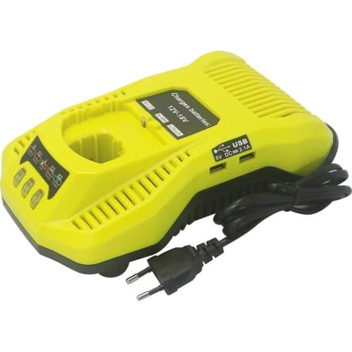 P117 Charger for 3A 12V 14.4V 18V NI-CD NI-MH Li-ion Battery for Ryobi P102 P107 P108 BPL1820 P102 with USB 5V input 110-240V