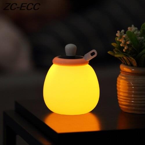 ZC-ECC Baby bottle round night light bedroom LED bedside lamp USB rechargeable remote control wake-up light Free Shipping