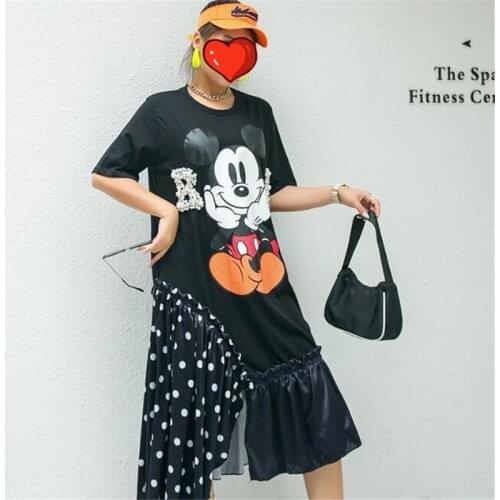 Disney Mickey Mouse T-Shirt Dress Women Fashion Tee Cartoon Mouse Harajuku Female T-Shirt 2021 Casual TShirt Tops Female Clothes