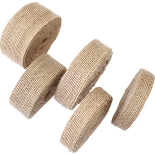 10Meters 6/10/15/20/25/30/38mm Natural Vintage Jute Burlap Ribbon DIY Wedding Belt Floristry Birthday Party Christmas Decoration
