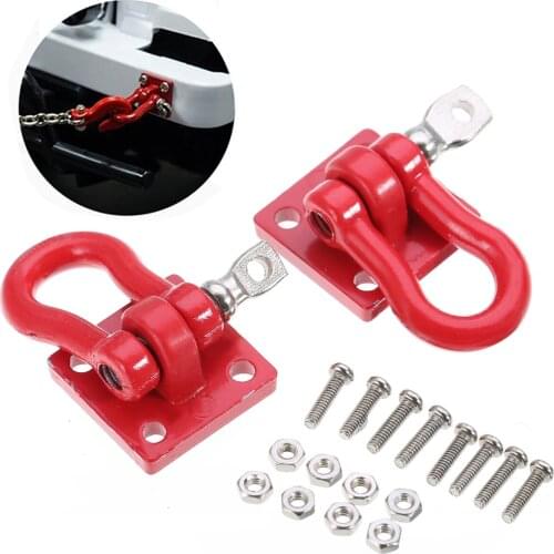 2pcs/lot Front Rear Bumper Car Metal Trailer Shackle Rescue Tow Hook Suitable For WPL RC Car Truck Accessories