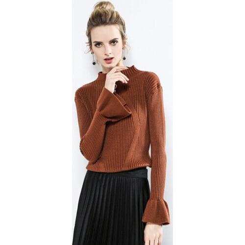 2018 Special Offer Blusas De Inverno Feminina Women Sweaters And Pullovers Knitting Sweater Winter Pattern Pullover Horn Sleeve