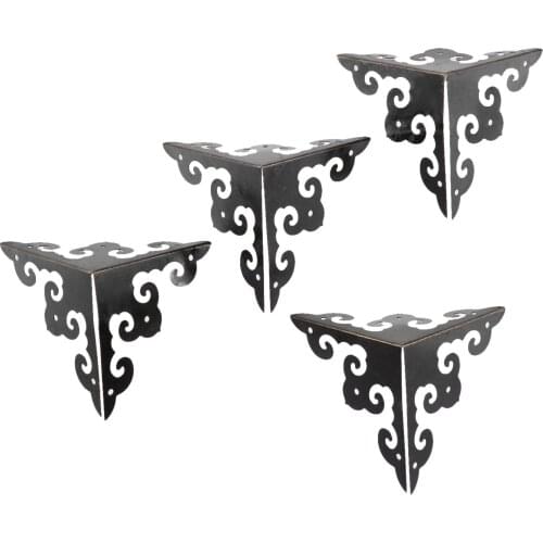 4Pcs 50*50mm Antique Bronze Jewelry Wood Box Feet Leg Corner Protector Guard Decorative Table Bracket for Furniture Hardware