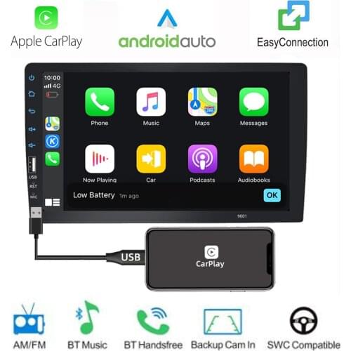 9" Touch Screen 1 Din Stereo Car Radio FM AM RDS Video and audio MP5 Player for IOS Carplay Android Auto Mirror link