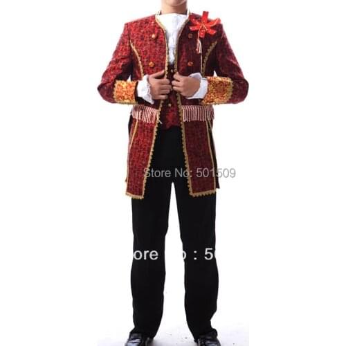 Free ship Medieval Renaissance mens costume period Vampire Costumes performance /Prince William /civil war/Colonial Belle stage
