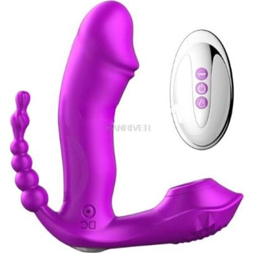 3 IN1 Panties Vibrator Wearable Wireless Heating Sucking G Spot Clitoris Stimulator Vaginal Anal Orgasm Dildo Sex toys for Women