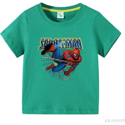Disney Spiderman Boys Girl T-Shirt Summer Children Clothes Baby Teenager Cartoon Print Kids T Shirt Toddler Casual Tees Tops